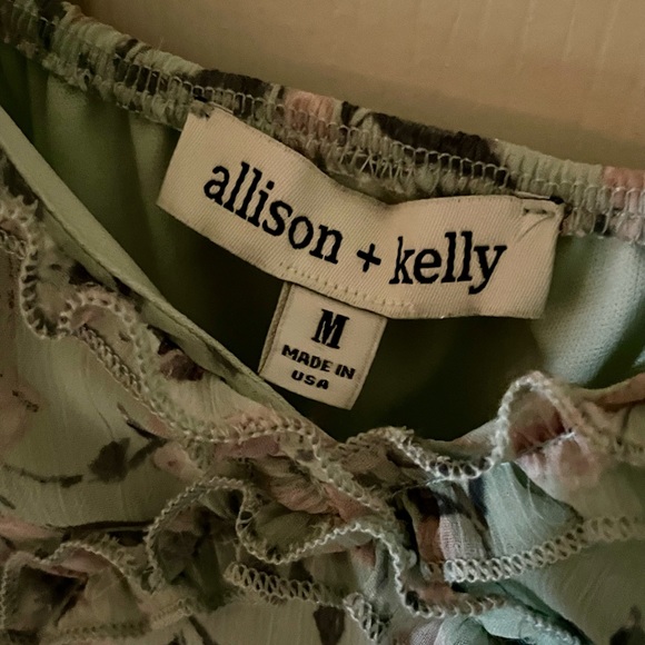 Allison & Kelly Floral Print Peasant Tiered Dress Size Medium - Picture 2 of 8